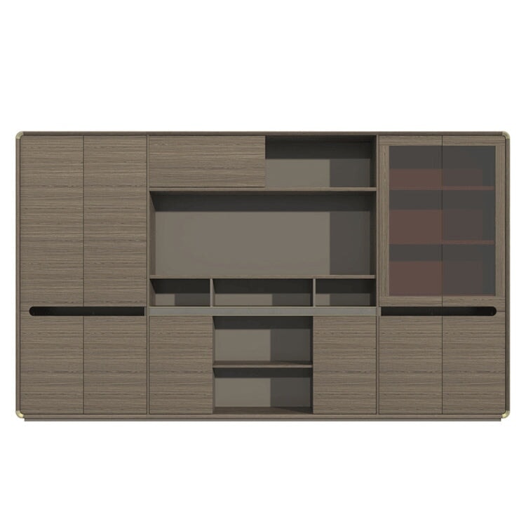 木目調キャビネット オフィスキャビネット ファイリングキャビネット 木製書庫 書類整理棚 分類収納 シック 優しい木目調 ワニス塗装 ブラウン カスタマイズ可能 SC-A15