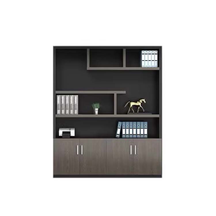 収納キャビネット 分類収納 ファイリングキャビネット 木製書庫 本棚 収納棚 オフィス家具 事務所 大容量収納スペース ブラック カスタマイズ可能 SC-A1