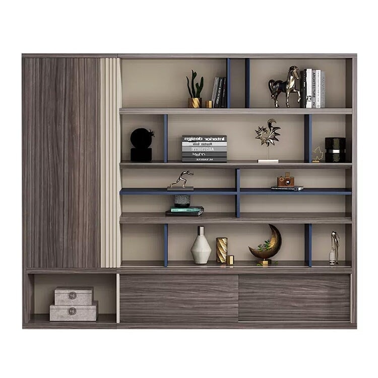 キャビネット 大容量 オフィスキャビネット ファイリングキャビネット 木製書庫 書類整理棚 メラミン化粧板 分類収納 ウォルナット SC-A12