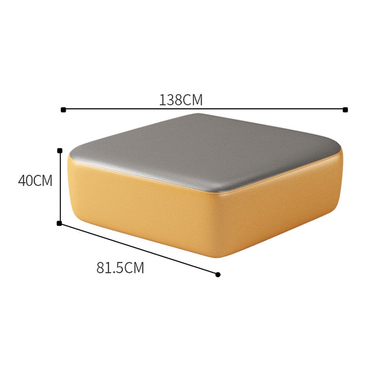 Reception sofa, reception sofa, waiting room sofa, break room sofa, two-tone design, PVC leather, natural wood frame, high-density urethane foam, freely rearrangeable, simple and modern, yellow, customizable OS-A8