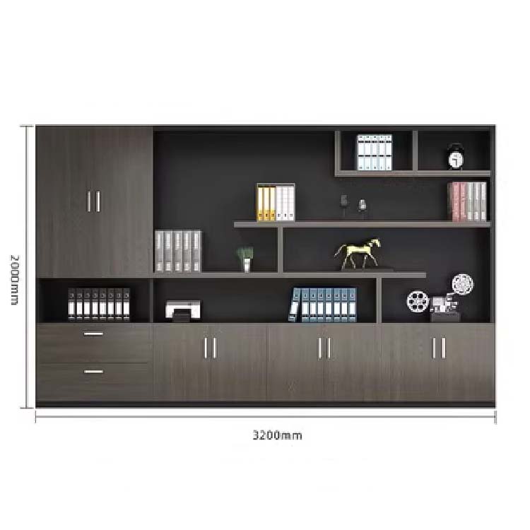 収納キャビネット 分類収納 ファイリングキャビネット 木製書庫 本棚 収納棚 オフィス家具 事務所 大容量収納スペース ブラック カスタマイズ可能 SC-A1