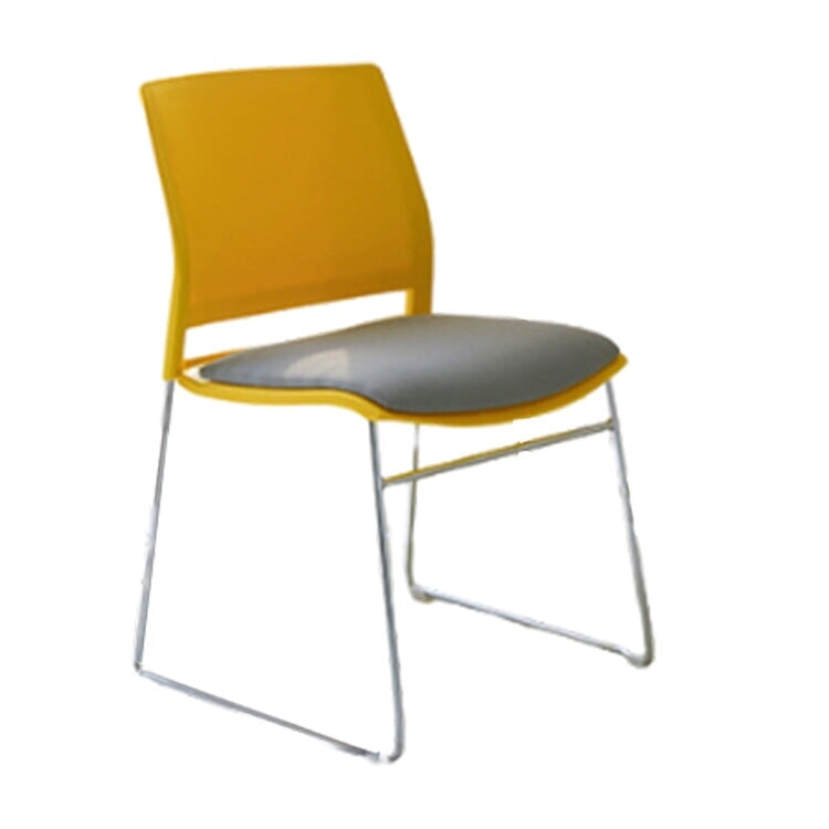 Office chair, stackable, space-saving, cotton-linen fabric, steel frame, non-slip rubber, OC-A42