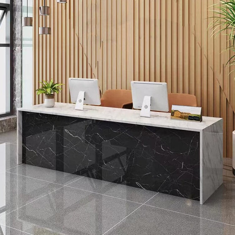 Reception counter, reception desk, cash register counter, counter, office reception, eco-friendly material, with lock, keyboard tray, RD-A34