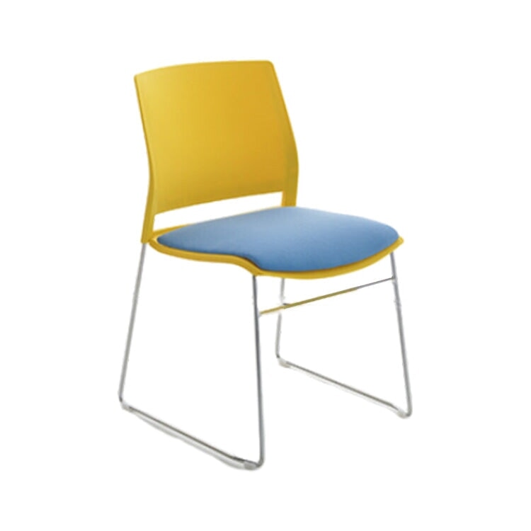 Office chair, stackable, space-saving, cotton-linen fabric, steel frame, non-slip rubber, OC-A42
