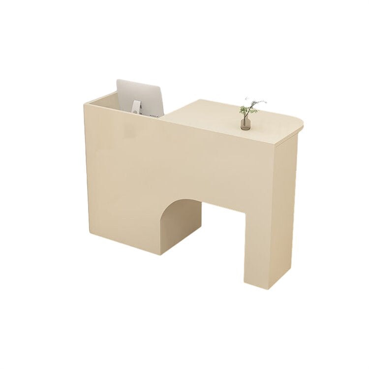 Reception counter, reception desk, cash register counter, counter, office reception, melamine laminate, with lock, steel handle, silent sliding rail, urban, modern, RD-A39