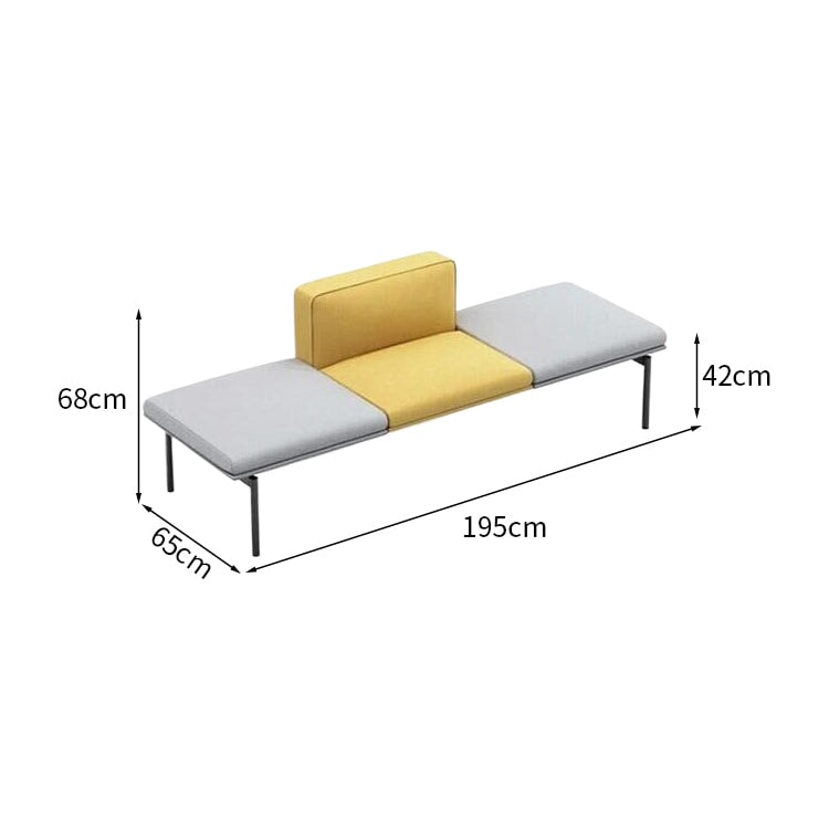 Reception set sofa table reception use polyester fabric free layout steel frame urethane foam simple yellow customizable OS-A6