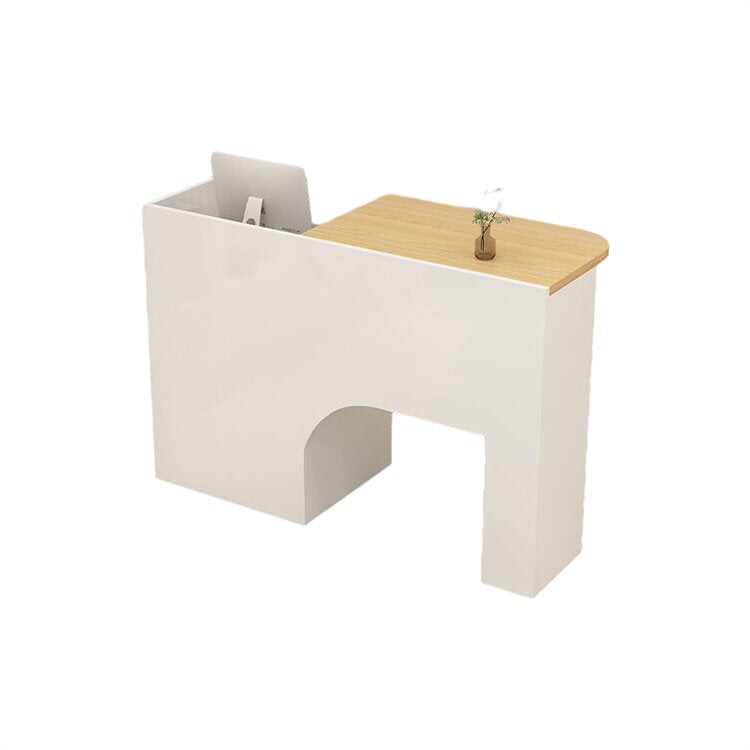 Reception counter, reception desk, cash register counter, counter, office reception, melamine laminate, with lock, steel handle, silent sliding rail, urban, modern, RD-A39