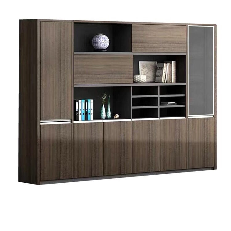 社長室用キャビネット 書類整理棚 オフィスキャビネット キャビネット 社長室 分類収納 インテリア性 シンプル ブラウン カスタマイズ可能 SC-A5