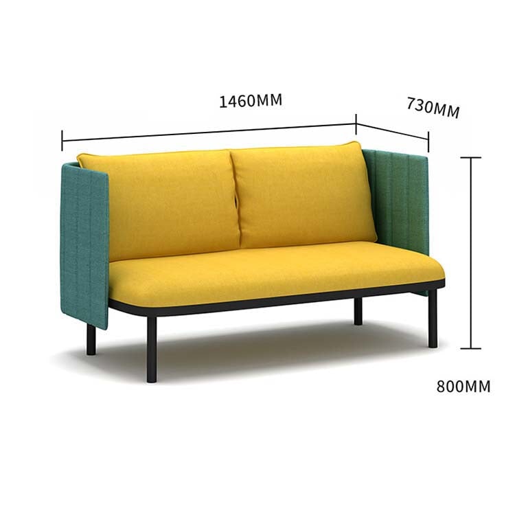 Reception sofa Office sofa Panel sofa Fabric upholstery Panel included Steel legs High density urethane foam Simple modern Blue Customizable OS-A9