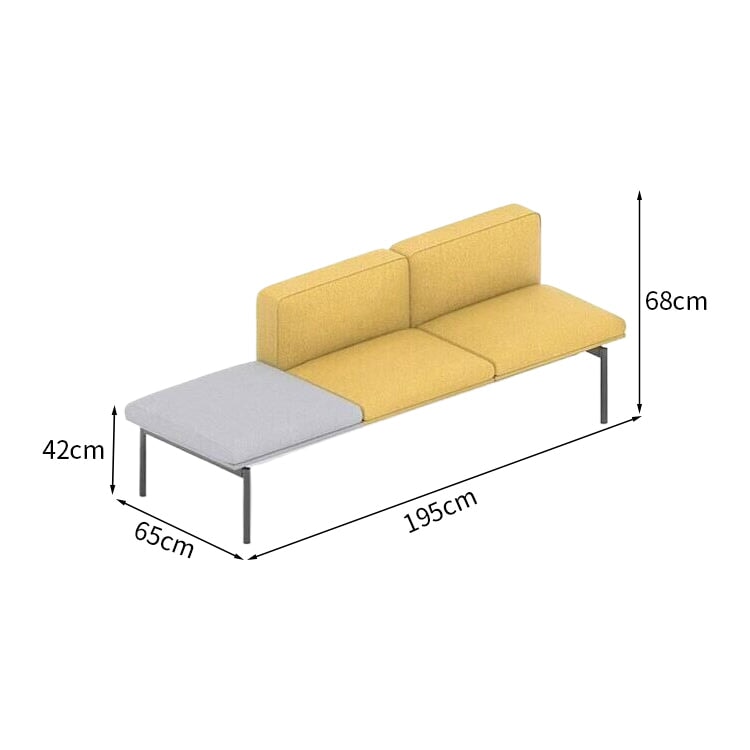 Reception set sofa table reception use polyester fabric free layout steel frame urethane foam simple yellow customizable OS-A6