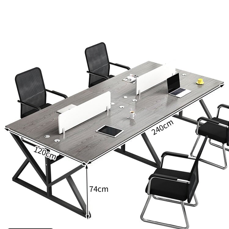 Office Desk, Office Desk, Study Desk, Work Desk, Top Panel, Wiring Hole, Side Cabinet, Carbon Steel Frame, Wood Grain, Customizable OD-A34