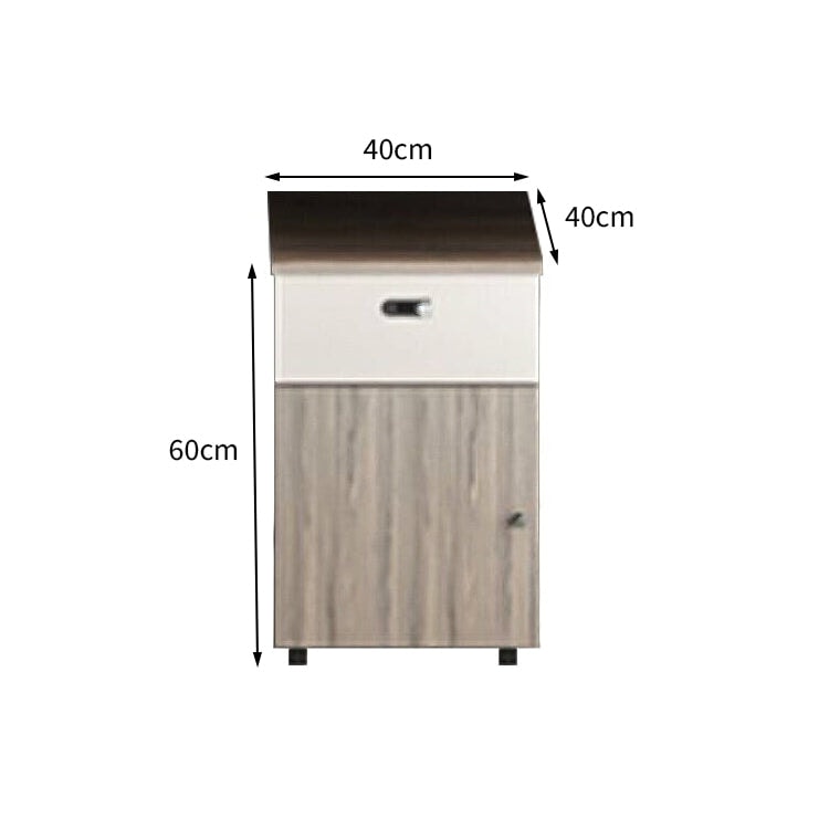 Office desk, computer desk, clerical desk, with wiring holes, combination lock, panel legs, storage with door, simple, gray, customizable OD-A31