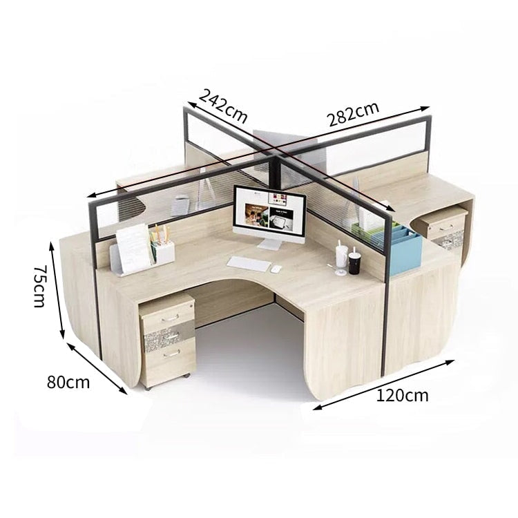 Office desk, stylish, natural taste, melamine laminate, tabletop partition, wiring hole, simple design, natural, customizable, OD-A27