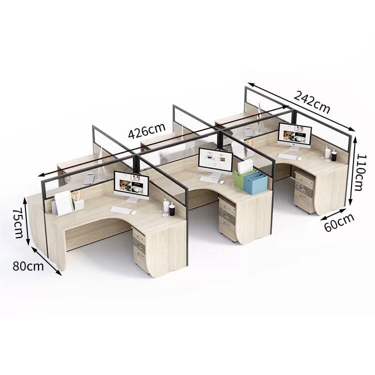 Office desk, stylish, natural taste, melamine laminate, tabletop partition, wiring hole, simple design, natural, customizable, OD-A27