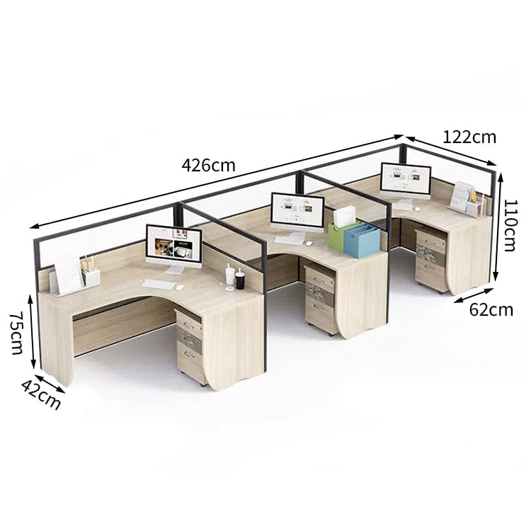 Office desk, stylish, natural taste, melamine laminate, tabletop partition, wiring hole, simple design, natural, customizable, OD-A27
