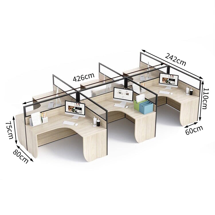Office desk, stylish, natural taste, melamine laminate, tabletop partition, wiring hole, simple design, natural, customizable, OD-A27