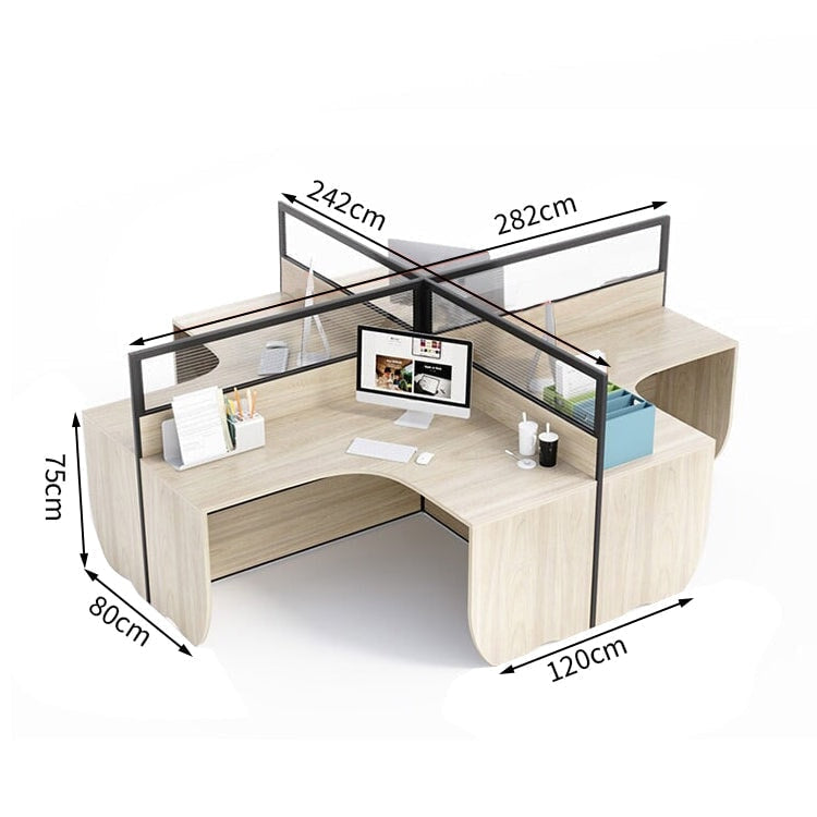 Office desk, stylish, natural taste, melamine laminate, tabletop partition, wiring hole, simple design, natural, customizable, OD-A27
