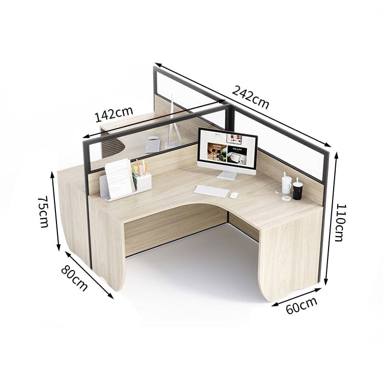 Office desk, stylish, natural taste, melamine laminate, tabletop partition, wiring hole, simple design, natural, customizable, OD-A27