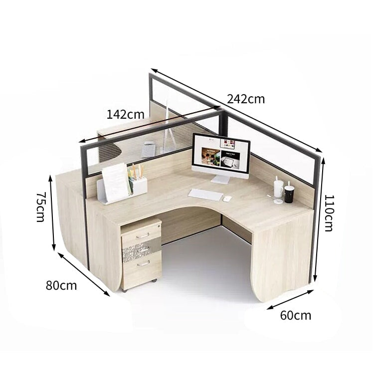 Office desk, stylish, natural taste, melamine laminate, tabletop partition, wiring hole, simple design, natural, customizable, OD-A27