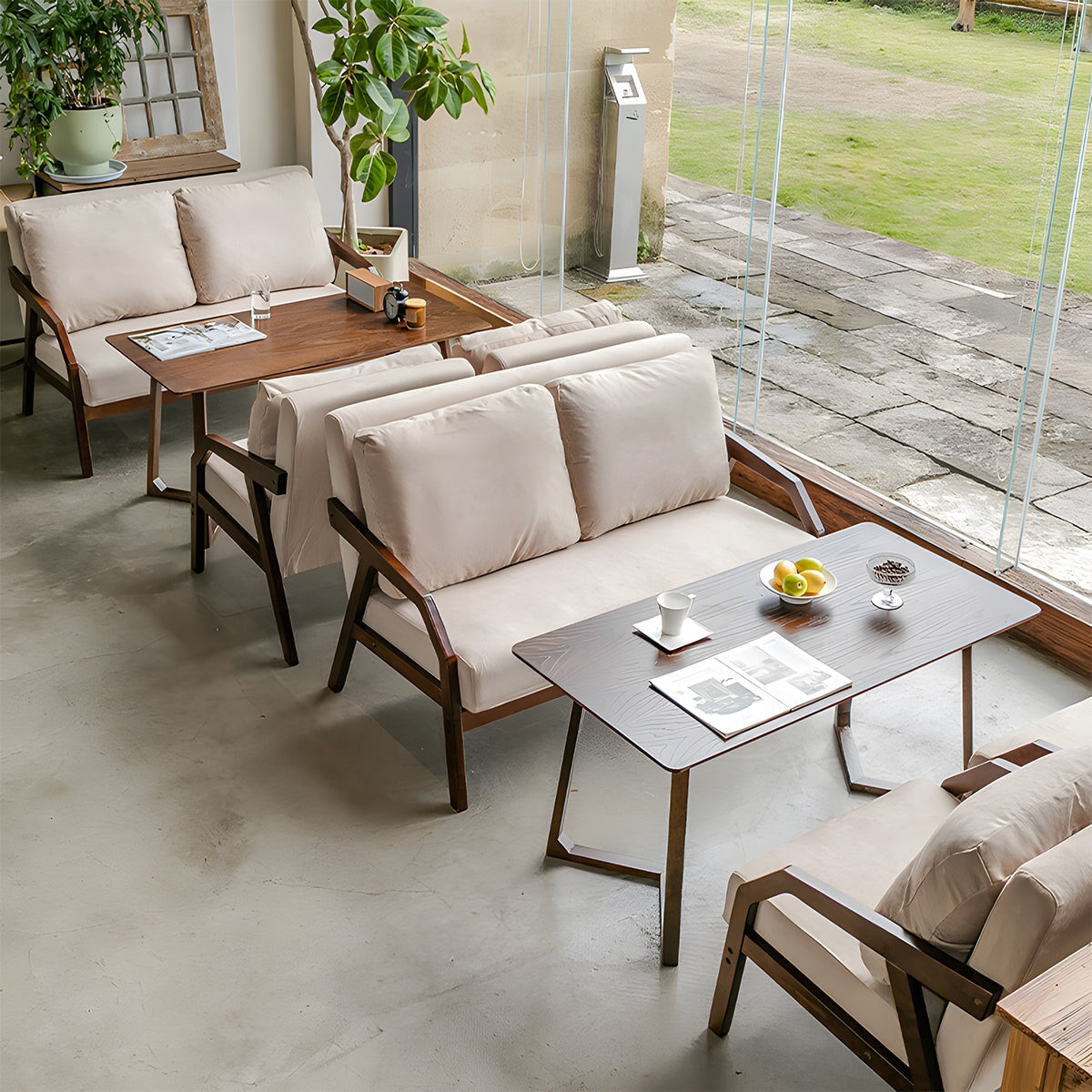 応接セット 応接チェア おしゃれ ラバーウッド 耐荷重 高密度ウレタン コットンリネン生地 一人掛け 二人掛け カスタマイズ可能 CT-A11