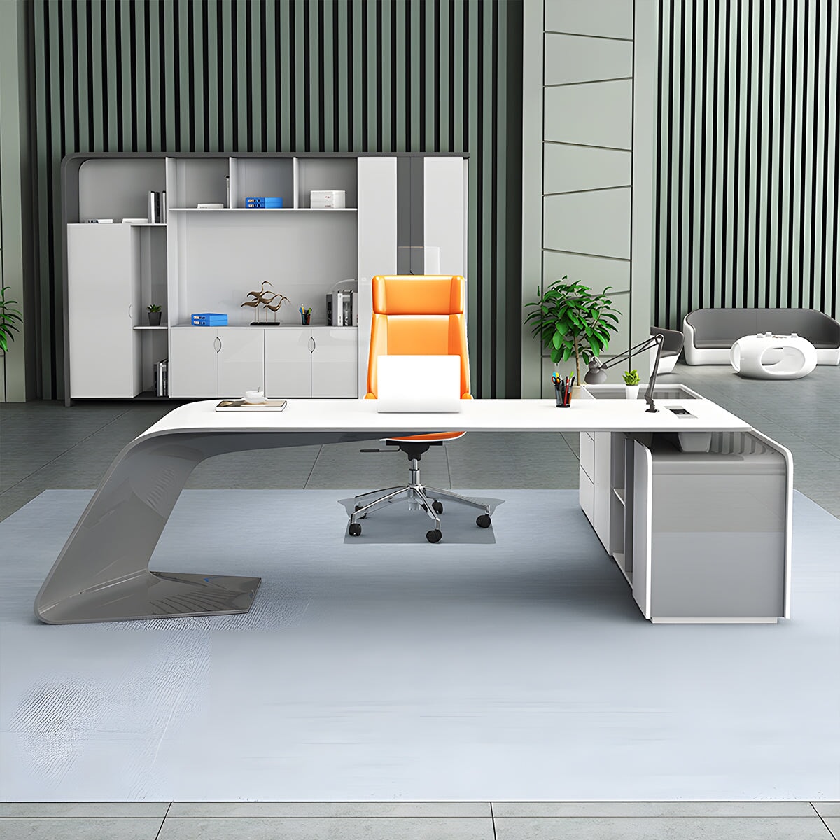 超高級 エグゼクティブデスク 焼付塗装 役員デスク 社長机 役員室用家具 カスタマイズ可能 ED-A13