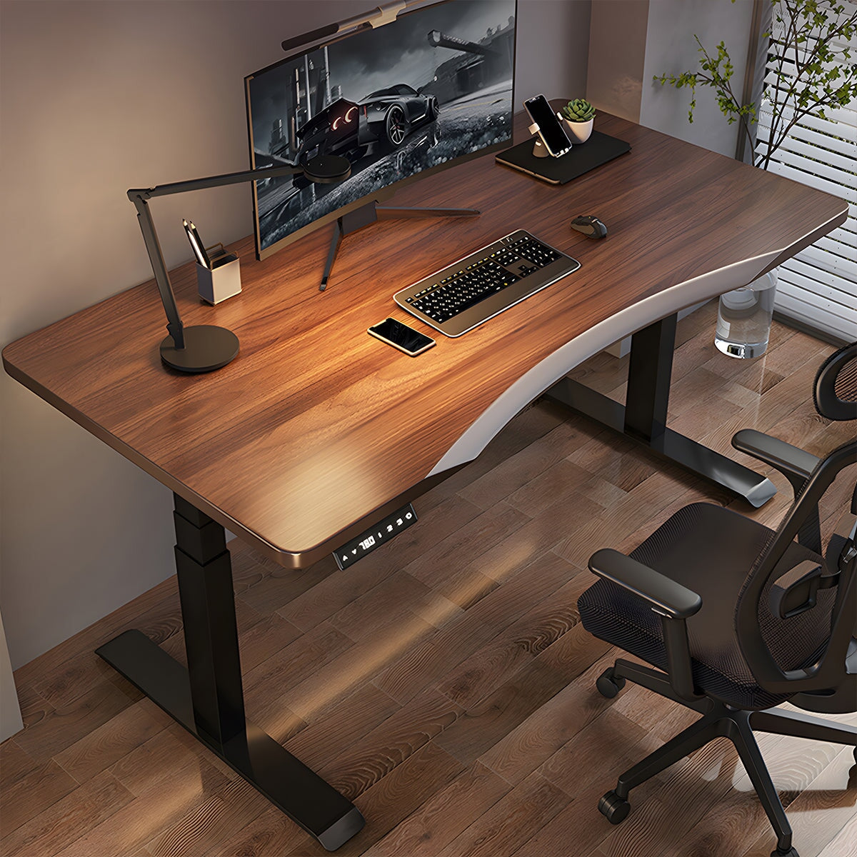 Electric Height-Adjustable Desk, Computer Desk, Work Desk, Electric, N