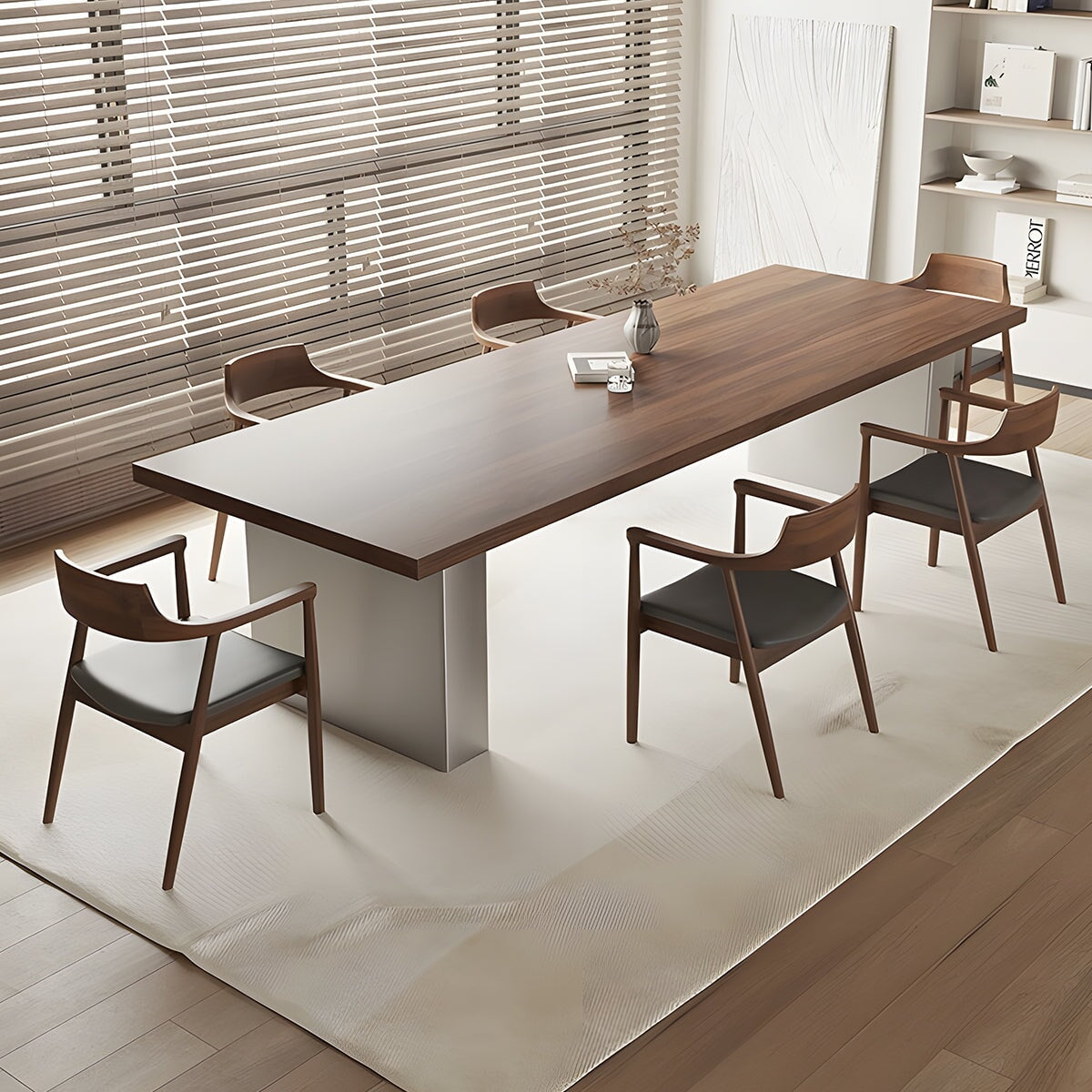 会議室 用 テーブル おしゃれ ミーティングテーブル ナチュラルテイスト 天然木使用 パイン材 パネル脚 高安定性 ナチュラル カスタマイズ可能 MT-A11