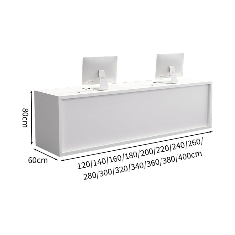 Reception counter Entrance Office reception With front panel With cylinder lock With wiring hole With drawer Simple White Customizable RD-A51