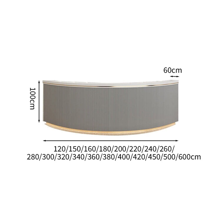 Semicircular counter, reception desk, cash register, with keyboard tray, cylinder lock, drawer, open storage, white, customizable RD-A49