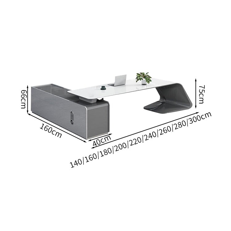 超高級 エグゼクティブデスク 焼付塗装 役員デスク 社長机 役員室用家具 カスタマイズ可能 ED-A13