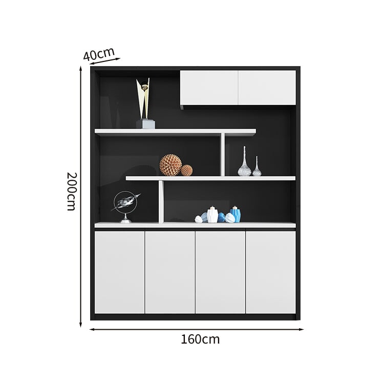 Executive Desk, Stylish, Executive Desk, President Desk, Simple and Modern, Side Cabinet, Melamine Veneer, PC Vent, Wiring Box, Classified Storage, White, Customizable, ED-A9