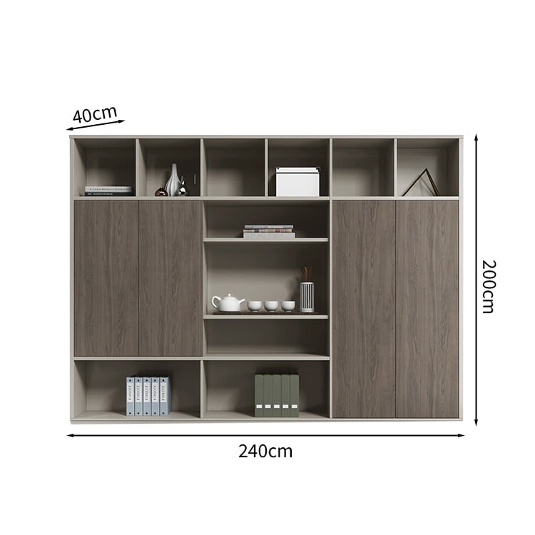 Office Desk, Luxurious, Executive Desk, President Desk, Side Cabinet, Melamine Veneer, PVC Edge Band, Wiring Box, PC Vent, Brown, ED-A18