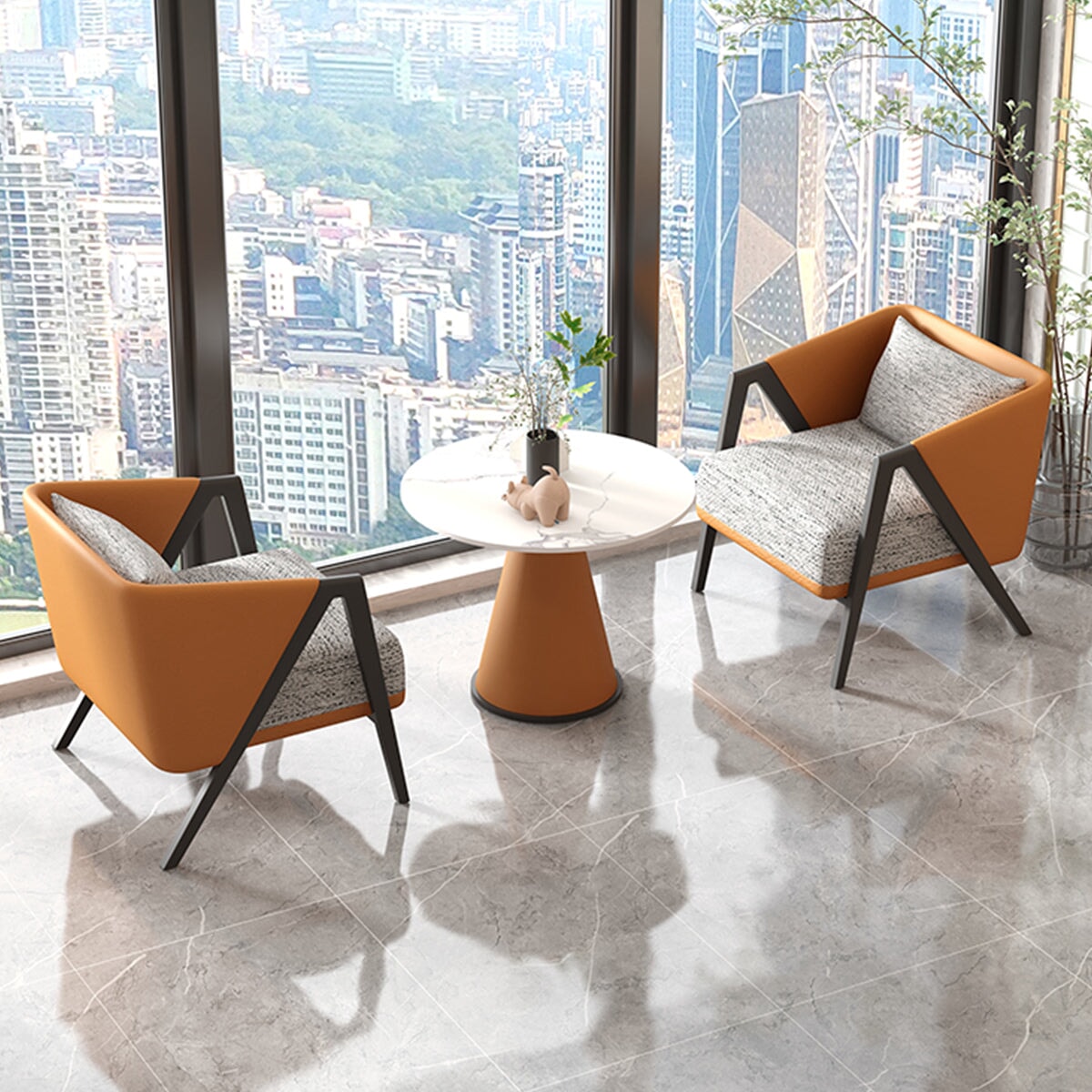 応接セット 応接ソファ コンパクト シンプル セラミック天板 耐摩耗性 エッジ加工 天然木 PUレザー 耐久性 コットンリネン生地 高密度ウレタン CT-A8