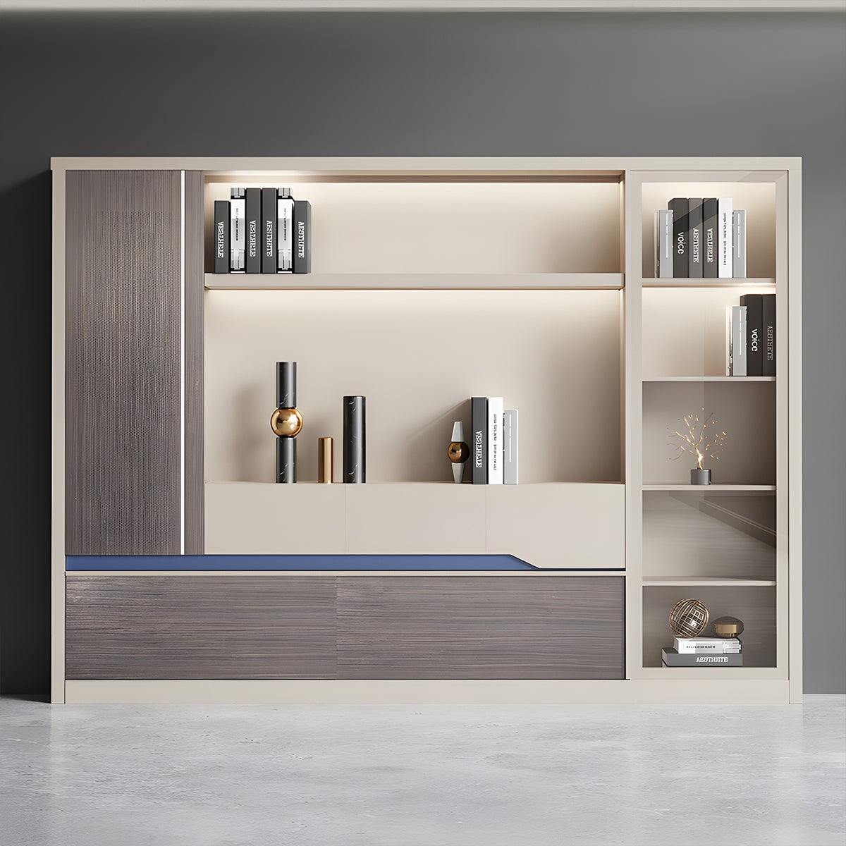 高級キャビネット オフィスキャビネット ファイリングキャビネット 木製書庫 書類整理棚 メラミン化粧板 無臭無害 傷・汚れに強い お手入れ簡単 高級感 シャンパン SC-A11