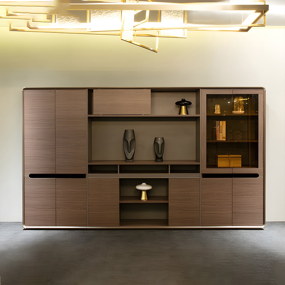 木目調キャビネット オフィスキャビネット ファイリングキャビネット 木製書庫 書類整理棚 分類収納 シック 優しい木目調 ワニス塗装 ブラウン カスタマイズ可能 SC-A15