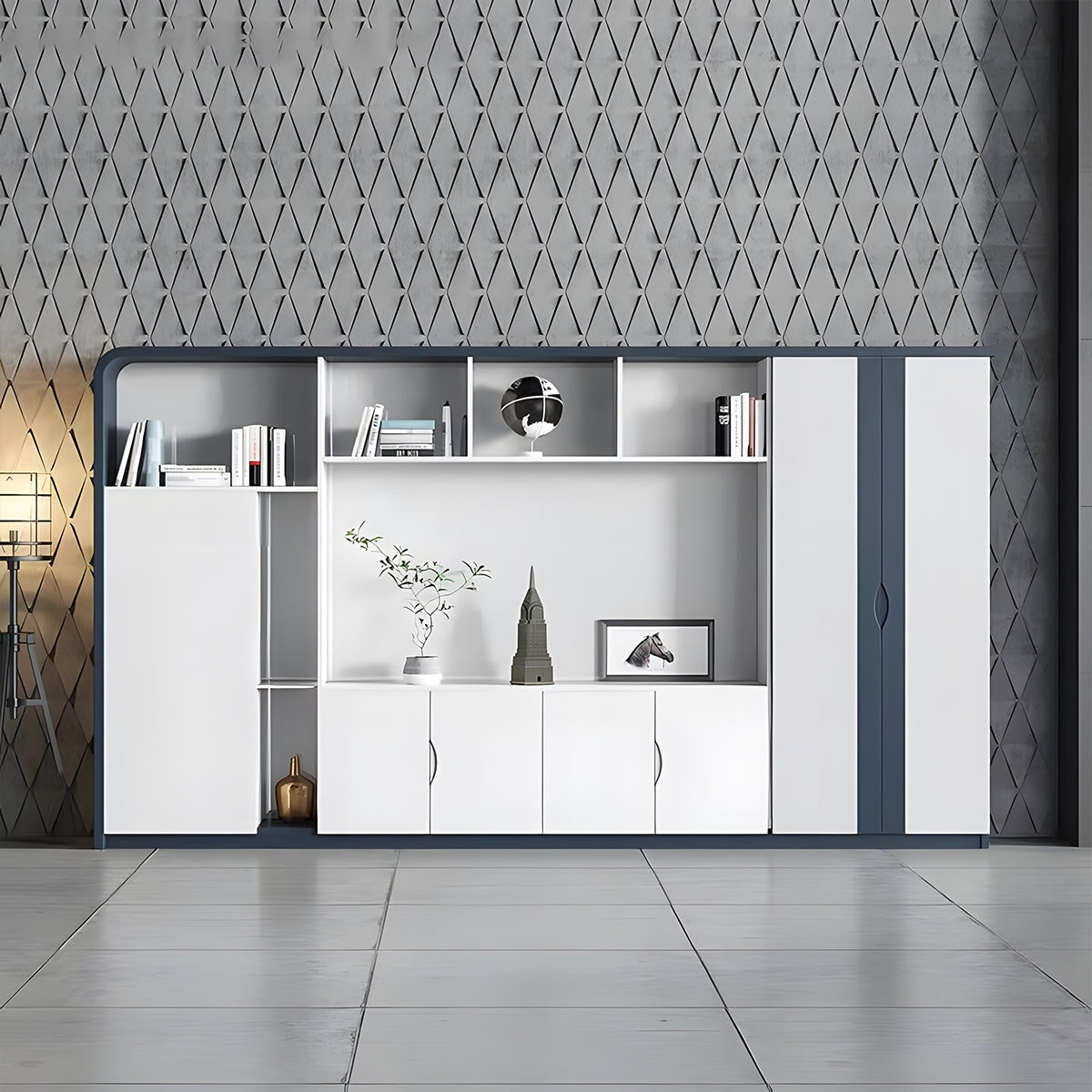 キャビネット 本棚 木製書庫木製キャビネット 大容量収納スペース 焼付塗装 北欧 シンプル ホワイト SC-A2