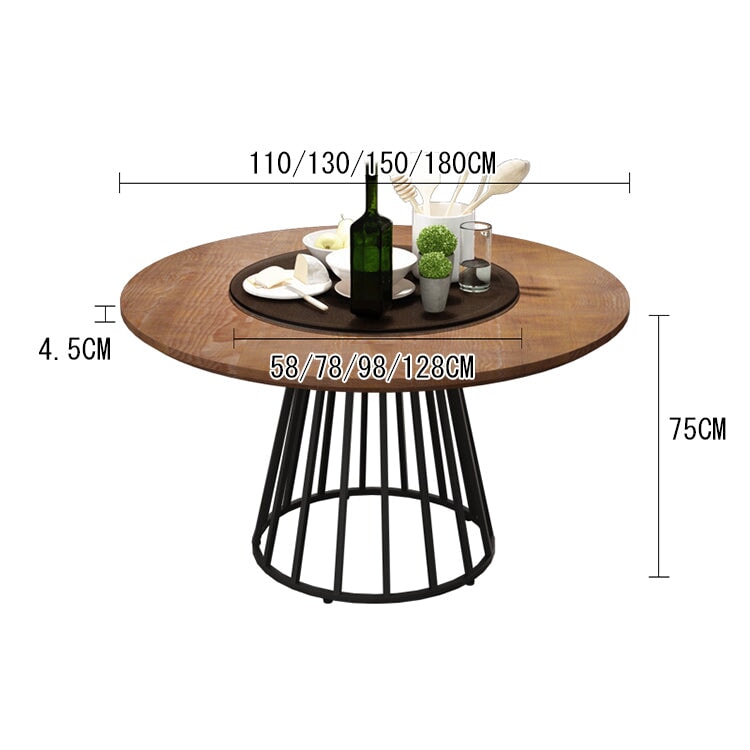 Turntable, rotating table, wooden, Chinese table, natural wood, stylish, walnut, natural, for stores, for commercial use, customizable, DT-A3