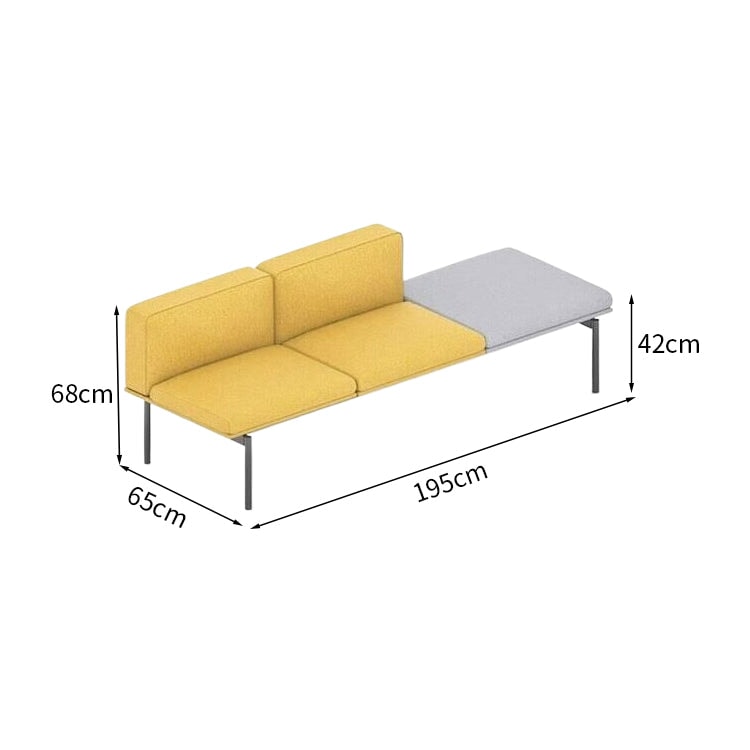 Reception set sofa table reception use polyester fabric free layout steel frame urethane foam simple yellow customizable OS-A6 