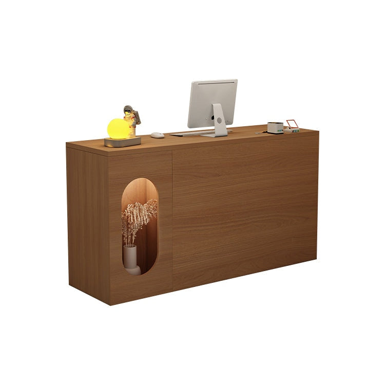 Reception counter, reception desk, cash register, simple and modern, heavy duty, durable, side cabinet, classified storage, white, brown, customizable, RD-A10 