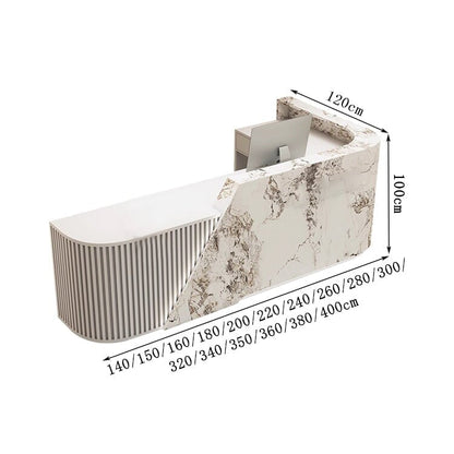 受付カウンター　受付　カウンター　受付台　レジ台　応接　丸み　広い天板　引き出し　Ｌ字型　ハイカウンター　穏やか　機能的　グレー　ホワイト　ブラック　カスタマイズ可能　RD-A8