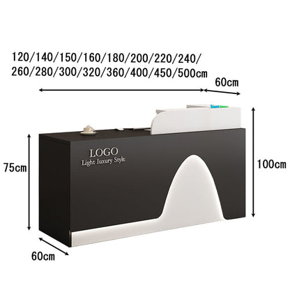 Reception counter for stores, cash register counter, entrance reception, LED, wiring hole, melamine laminate, stylish, elegant, customizable, RD-A3