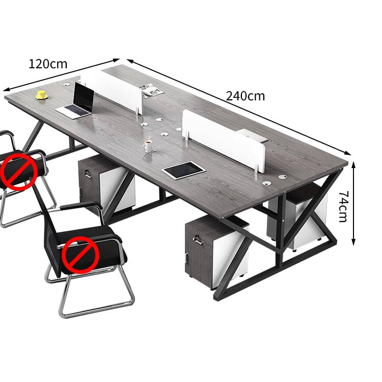 Office Desk, Office Desk, Study Desk, Work Desk, Top Panel, Wiring Hole, Side Cabinet, Carbon Steel Frame, Wood Grain, Customizable OD-A34 