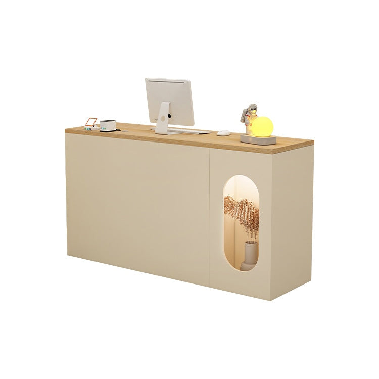 Reception counter, reception desk, cash register, simple and modern, heavy duty, durable, side cabinet, classified storage, white, brown, customizable, RD-A10 
