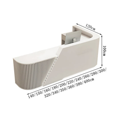 受付カウンター　受付　カウンター　受付台　レジ台　応接　丸み　広い天板　引き出し　Ｌ字型　ハイカウンター　穏やか　機能的　グレー　ホワイト　ブラック　カスタマイズ可能　RD-A8