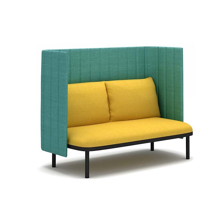 Reception sofa Office sofa Panel sofa Fabric upholstery Panel included Steel legs High density urethane foam Simple modern Blue Customizable OS-A9