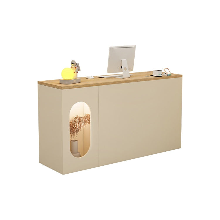Reception counter, reception desk, cash register, simple and modern, heavy duty, durable, side cabinet, classified storage, white, brown, customizable, RD-A10 