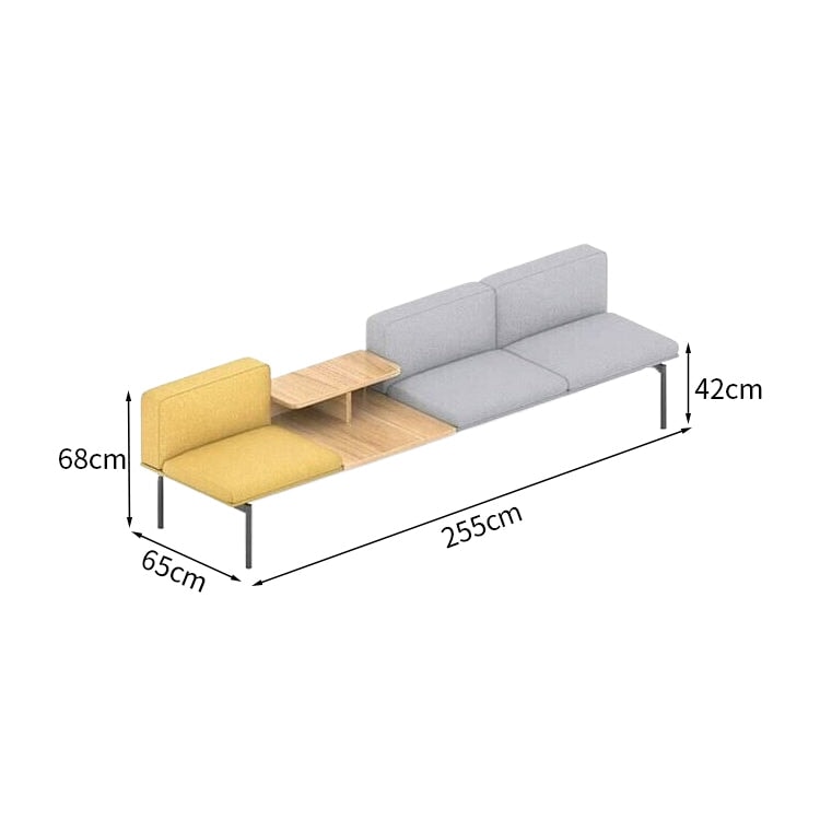 Reception set sofa table reception use polyester fabric free layout steel frame urethane foam simple yellow customizable OS-A6 