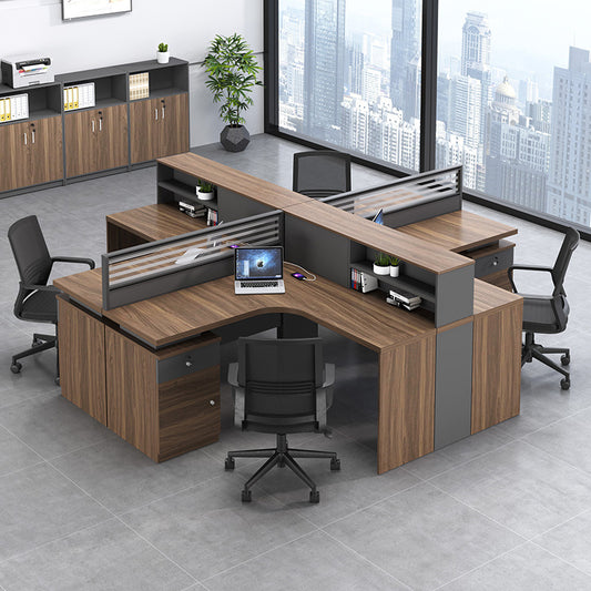 Office desk, office desk, work desk, with top panel, with wiring hole, with lock, with side cabinet OD-A15