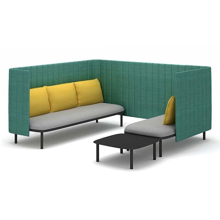Reception sofa Office sofa Panel sofa Fabric upholstery Panel included Steel legs High density urethane foam Simple modern Blue Customizable OS-A9