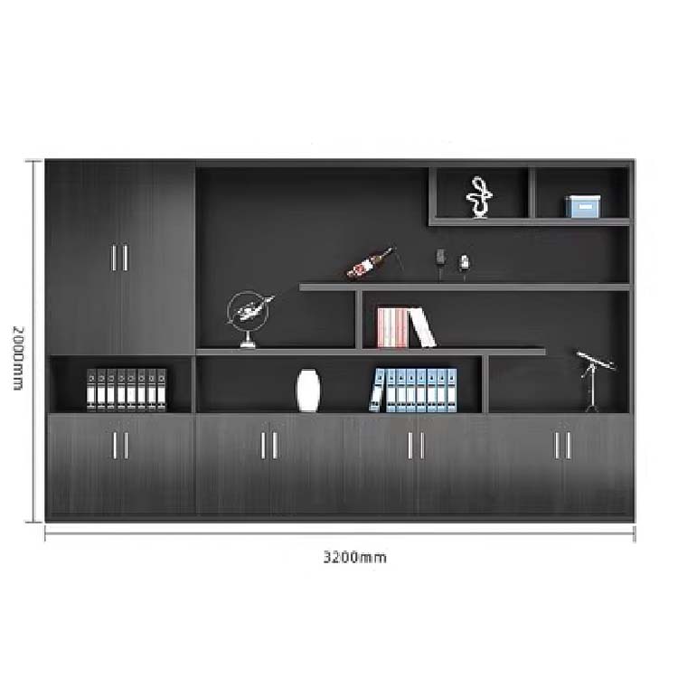 収納キャビネット　分類収納　ファイリングキャビネット　木製書庫　本棚　収納棚　オフィス家具　事務所　大容量収納スペース　ブラック　カスタマイズ可能　SC-A1